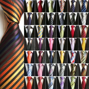Mens Silk Jacquard Formal Business Pattern Striped Ties Slim 8cm Necktie Wedding - Picture 1 of 138