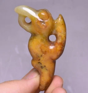 6.5cm China Hongshan Culture Old Jade Carved Dynasty Phoenix Bird Amulet Pendant - Picture 1 of 6