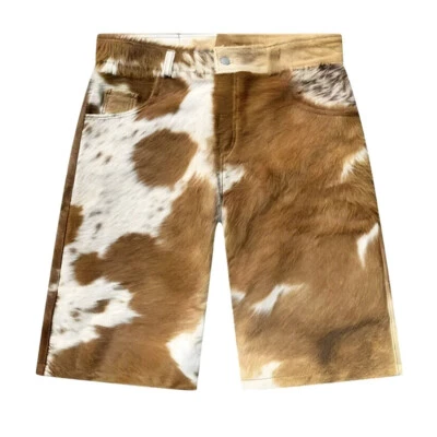 Nuevos Pantalones Cortos de Cuero Natural Genuino Suave Cuero de Vaca Ropa Causal Pantalones Cortos Pantalones Foto 1 de 4