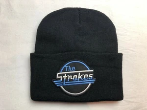 The Strokes Logo Patch Black Knit New Beanie - Picture 1 of 2