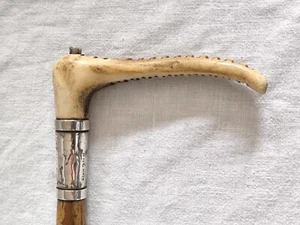 Alte Reitgerte Bein 925 Silber Sterling England Birmingham 1911 -T Chetland & Co - Bild 1 von 18