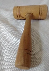 Antique Mallet Toy Hammer Gavel Wooden Lathe Turned 1940s Vintage  - Picture 1 of 5