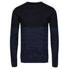 Crew Neck Jumper New Famous Mens Cotton Rich Contrast Blue Sweater Pullover Top