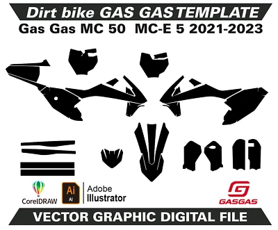 GAS GAS MC 50 MC-E 5 2021-2023 Template Vector Format Ai CDR EPS PDF M175 - Image 1 of 3