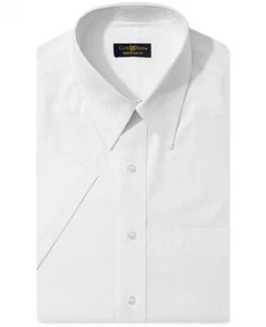 $79 Club Room Men Regular Fit White Button Down Casual Short Sleeve Shirt 15 M - Picture 1 of 3