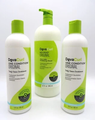 DEVACURL  NO POO ORIGINAL CLEANSER 32 OZ & ONE CONDITION 12 OZ - 3 PCS - Image 1 of 2