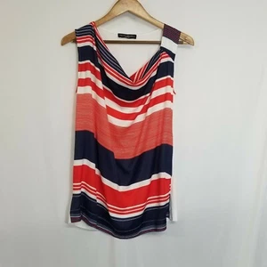 Pietro Brunelli Milano Red White & Blue Striped Drape Neck Maternity Tank Top S - Picture 1 of 9