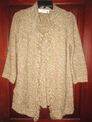 Sparrow Anthropologie Sz XS Cardigan Sweater Coat Open Fringe 3/4 Sleeve Pockets - Image 1 of 3