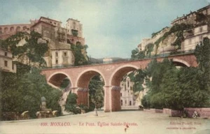 Postal de Mónaco, Le Pont, Êglise Sainte-Dévote (década de 10) - Imagen 1 de 2