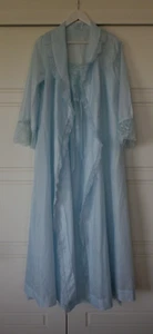gorgeous vintage negligee nightie + dressing gown set sz 12 embroidered trim - Picture 1 of 15
