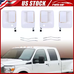 NEW FOR 99-16 FORD SUPER DUTY FRONT DRIVER & PASSENGER OXFORD WHITE DOOR HANDLE - Picture 1 of 24