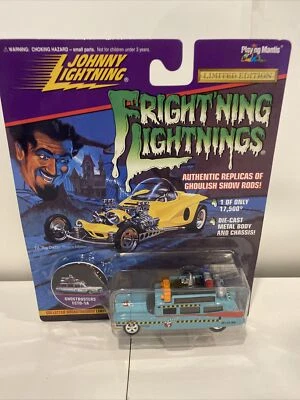 1996 Johnny Lightning Fright'ning Lightnings:  Ghostbusters Ecto-1A  Blue - Image 1 of 3
