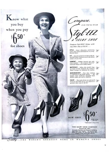 1939 Print Ad Styl-eez Women's Shoes Compare and You'll Wear 11x14 Vintage - Picture 1 of 3