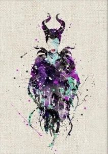 Maleficent Typ 3 Aquarell Kinderzimmer Druck Disney Kunst UNGERAHMT ca. 8”x10” - Bild 1 von 1