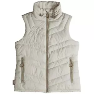 Hunter Travel Packable Puffer Gilet Vest Winter Warm Off White Beige Size Small - Picture 1 of 5