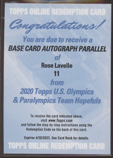 2020 Topps U.S. Olympics & Paralympics Rose Lavelle Team Hopefuls Base Auto
