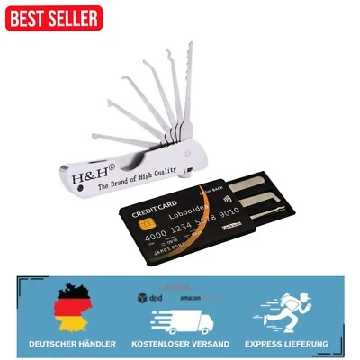 Kreditkarten-Lockpicking-Set: Tragbares Jackknife für Anfänger, 7-in-1 Design - Bild 1 von 2