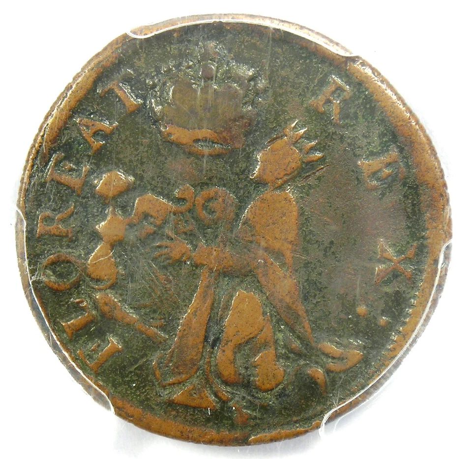 1670 New Jersey St Patrick Farthing Colonial Coin 1/4P - PCGS VF30 - $1900 Value - Image 1 of 4