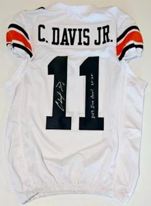 Chris Davis Signed Auburn White Football Jersey w/2013 Iron Bowl 34-28 - Proof - Picture 1 of 4