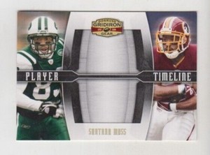 Santana Moss 2008 DONRUSS GRIDIRON GEAR PLAYER TIMELINE GOLD HOLOFOIL /100 