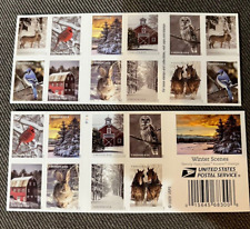 BOOKLET of 20 USPS Winter Scenes Self-Adhesive Forever Stamps 1x BOOKLET SHEET