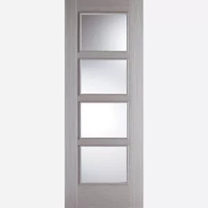LPD Internal Vancouver light Grey Finished 4 light Clear Glazed Door - Picture 1 of 5