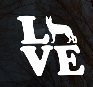 Love German Shepherd Alsation Cute Decal 106 x 106mm car outdoor vinyl - Picture 1 of 5