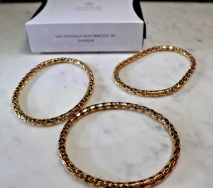 Juego de 3 brazaletes de malla suelta Avon tono dorado colección exclusiva - Imagen 1 de 2