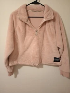 NWOT CALVIN KLEIN Women's Long Sleeve Fleece 1/4 Zip Jacket Size XL-Pink - Picture 1 of 9