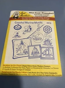 Aunt Marthas 3918- Coastal Marine Motifs Embroidery Transfer Pattern - Picture 1 of 2