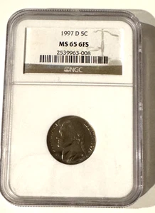 1997-D Jefferson Nickel 5C NGC MS65 6FS - Picture 1 of 2