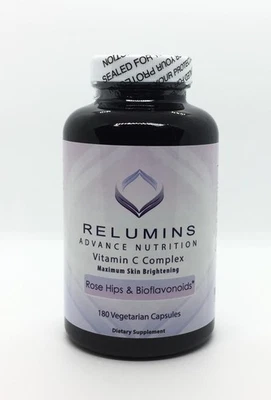 Relumins Advanced Vitamin C Supplement with Rose HIPS 1000 mg Vitamin C 180 Caps - Image 1 of 3