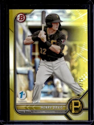 2022 Bowman 1st Edition Henry Davis Yellow Foil #29/75 Pirates - Image 1 of 2