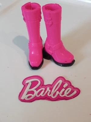 Barbie FASHIONISTA SASSY ROCK STAR Shoes Pink Boot Chunky Heel Mattel #411 CBNB2 - Image 1 of 4