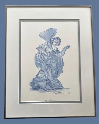 Pintura original firmada a tinta y acuarela Judith Brown Artist (1931-1992) 1989 Foto 1 de 4