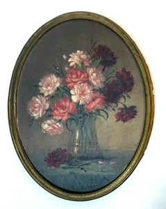 Miniaturmalerei, Julien Stappers, Blumen in Vase, 1910-20, Top Zustand - Bild 1 von 6