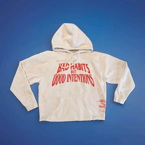 VLONE x Nav Bad Habits Good intentions Hoodie Size Large White Sweatshirt - Picture 1 of 10