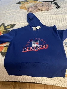 $40 NHL New York Rangers Hockey Hoodie Sweatshirt V Neck  Size Small - Picture 1 of 5