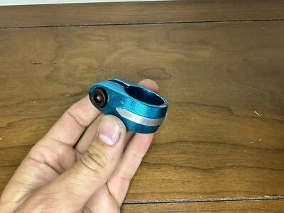 Old School BMX 自行车座杆夹 28.6 毫米蓝色银色 — 第 1/2 张图片