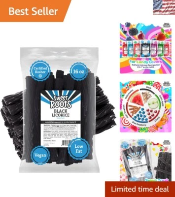 Soft Chewy Vegan Black Licorice Twists - 16oz Jumbo Bag, Certified Kosher - Image 1 of 4