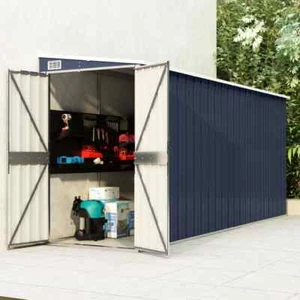 Wall Mounted Garden Shed Outdoor Storage Tool Workshop Sheds 118x382x178cm Steel - Picture 1 of 7