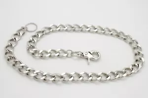 Cadena billetera larga de metal plateado para hombre eslabones gruesos punk rockero fuerte - Imagen 1 de 12