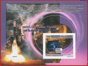 FRENCH GUINEA - ERROR, 2008 MISPERF SHEET: SPACE, Mercury, Messenger, Satellites - Picture 1 of 1