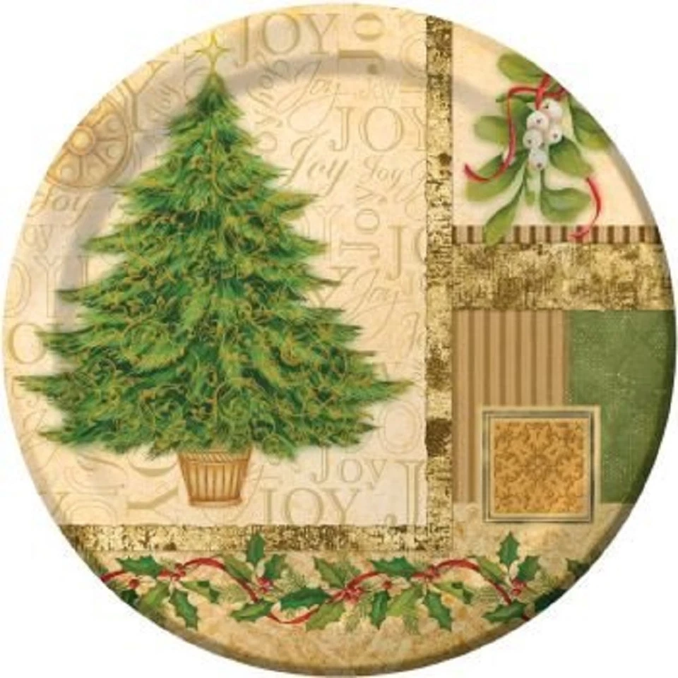 24 pcs Creative Converting Sturdy Style Paper desert Plates, 7", Tree Collage - Image 1 of 1