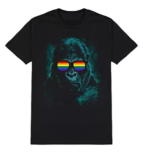 Mens Womens GAY Tee T-Shirt Gorilla Funny Rainbow LGBT Pride Festival LGBTQ+ - Picture 1 of 6