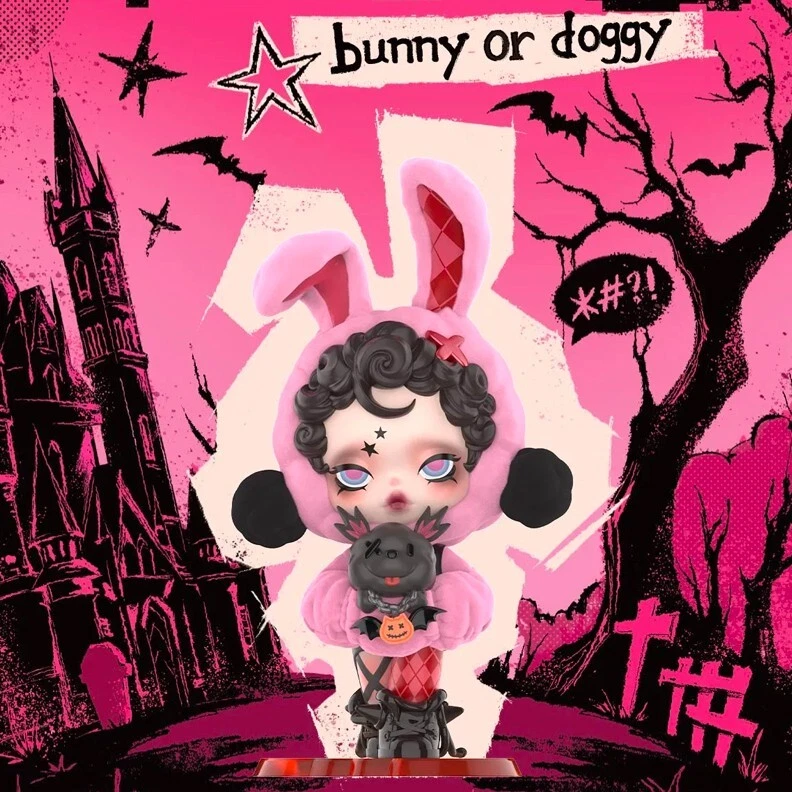 POP MART SKULLPANDA Bunny or Doggy Halloween 2024 figure New exclusive pink gift - Image 1 of 3