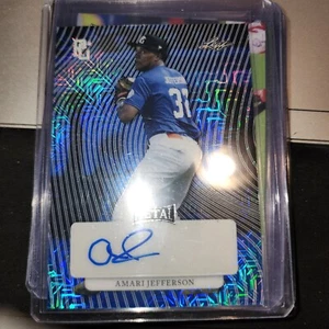 2023 LEAF PERFECT GAME METAL MA-AJ1 BLUE MOJO AMARI JEFFERSON RC AUTO - BAYLOR - Picture 1 of 4