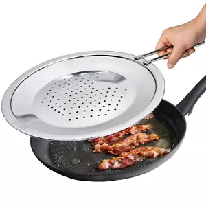 11 Inch Stainless Steel Splatter Screen Grease Splatter Guard for Frying Pan - Picture 1 of 12