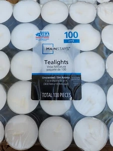 Mainstays Teelichtkerze - Weiß 100 Stück Kerzen Notfall Romantik Prepper - Bild 1 von 2