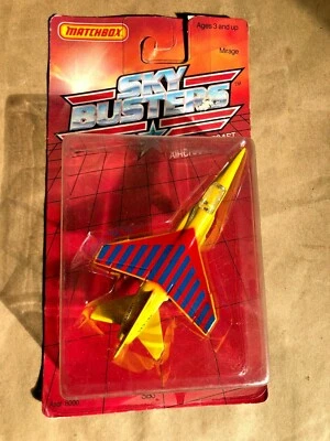 Caja de cerillas Die-cast Sky Busters Mirage Fighter Jet 1988 ruedas Mattel sin usar, en caja Foto 1 de 2